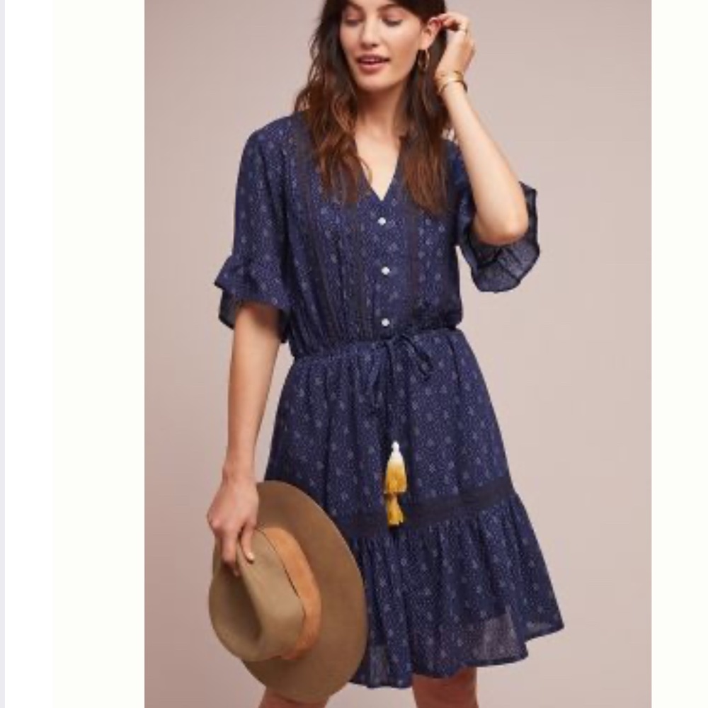 NWT, Isabella Sindair Bandera Ruffled Tunic Dress by Anthropologie